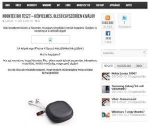 Noontec Rio earphone gains good reputation in Hungary